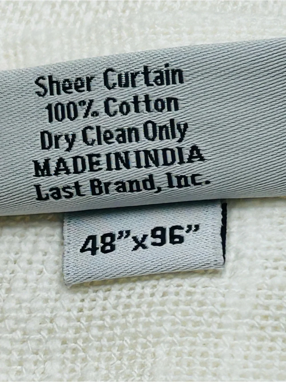 QUINCE Set Of 2 48x96 Cotton Sheer Curtains White 9933